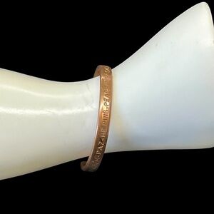Sergio Lub Solid Copper Bangle Cuff Peace Bracelet Multi-Language Global 6.5" L